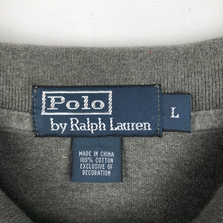 Ralph Lauren POLO by Ralph Lauren short sleeve polo shirt, men's size L cotton Charcoal Vintage Second Hand