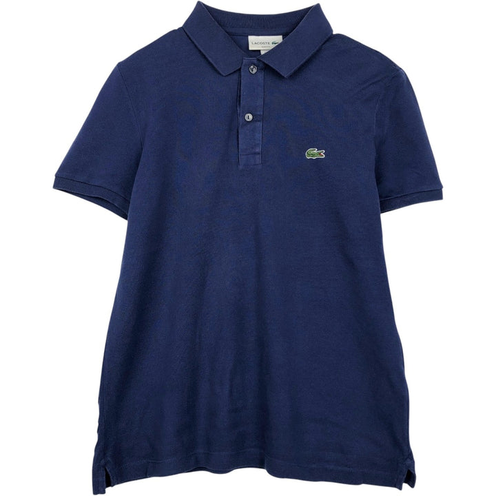 Lacoste LACOSTE SLIM FIT short sleeve polo shirt, men's size M cotton navy blue type Vintage Second Hand