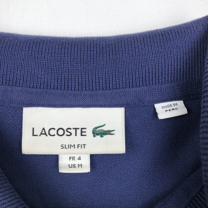 Lacoste LACOSTE SLIM FIT short sleeve polo shirt, men's size M cotton navy blue type Vintage Second Hand