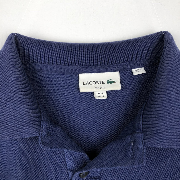 Lacoste LACOSTE SLIM FIT short sleeve polo shirt, men's size M cotton navy blue type Vintage Second Hand