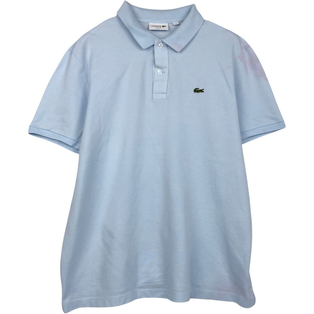 Lacoste LACOSTE SLIM FIT short sleeve polo shirt, men's XL size cotton Blue type light blue Vintage Second Hand