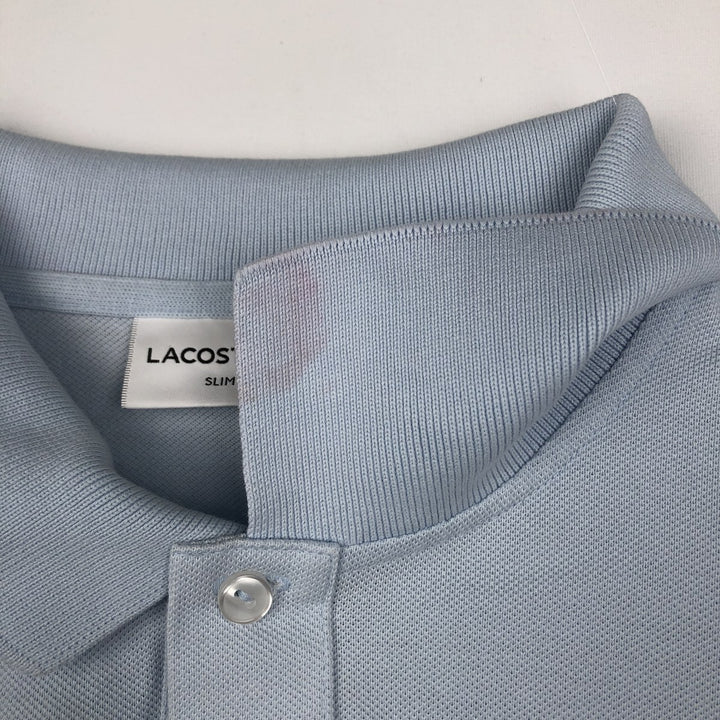 Lacoste LACOSTE SLIM FIT short sleeve polo shirt, men's XL size cotton Blue type light blue Vintage Second Hand