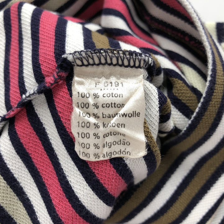 Lacoste Multi-stripe Short-Sleeve Polo Shirt, Size 6 (Men's XL equivalent) cotton navy blue type Vintage Second Hand