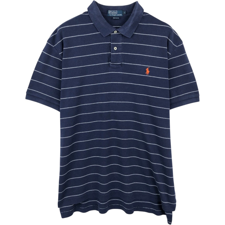 Ralph Lauren POLO by Ralph Lauren short sleeve striped polo shirt, men's size L cotton white type Vintage Second Hand
