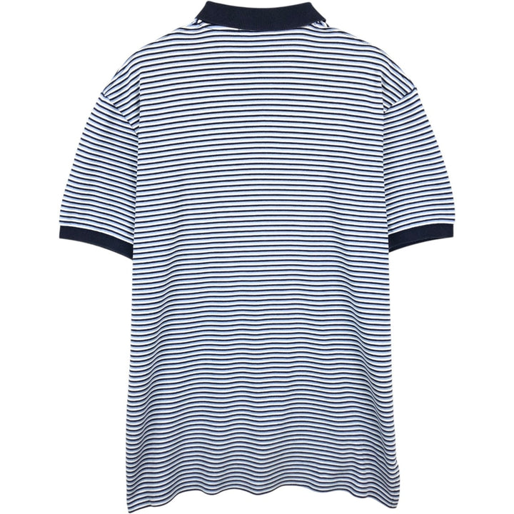 Ralph Lauren POLO by Ralph Lauren Multi-border short sleeve striped polo shirt Men's size L cotton navy blue type Vintage Second Hand