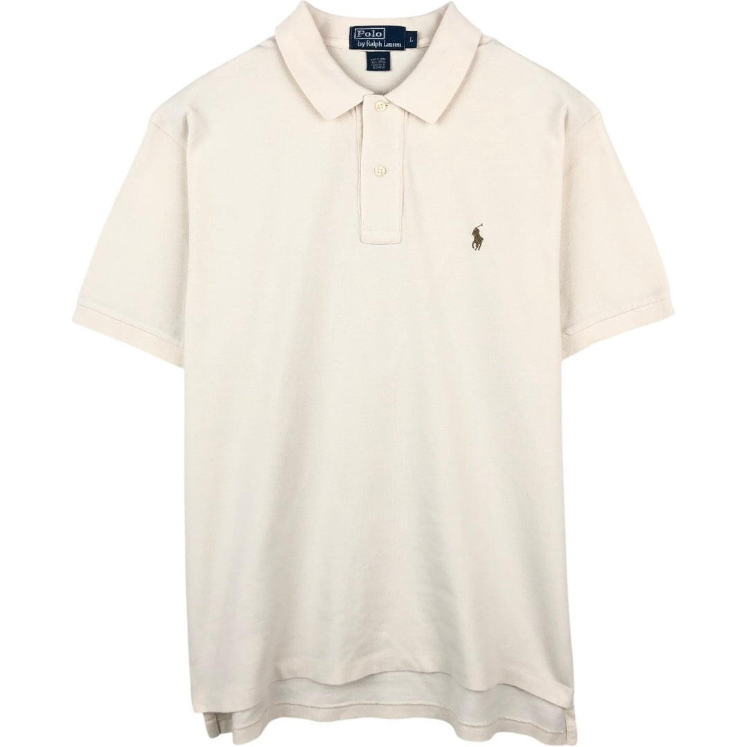 Ralph Lauren POLO by Ralph Lauren short sleeve polo shirt, men's size L cotton black type Vintage Second Hand
