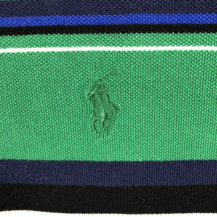 Ralph Lauren POLO by Ralph Lauren CUSTOM FIT Multi-stripe Short-Sleeve Polo Shirt, Men's XXL equivalent. cotton green type Vintage Second Hand