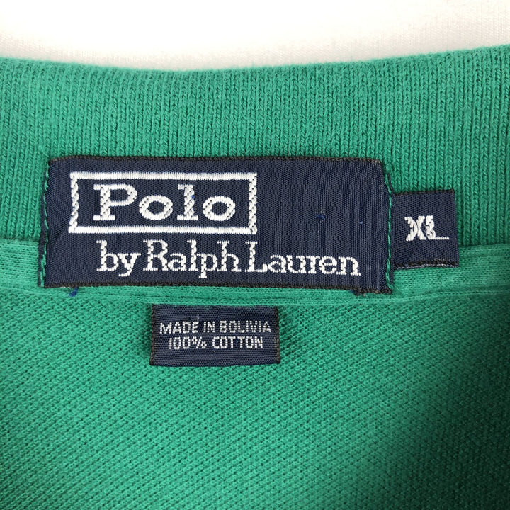 Ralph Lauren POLO by Ralph Lauren short sleeve polo shirt, men's XL size cotton green type Vintage Second Hand