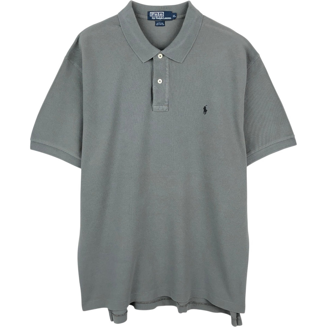 Ralph Lauren POLO by Ralph Lauren short sleeve polo shirt, men's XL size cotton gray type Vintage Second Hand