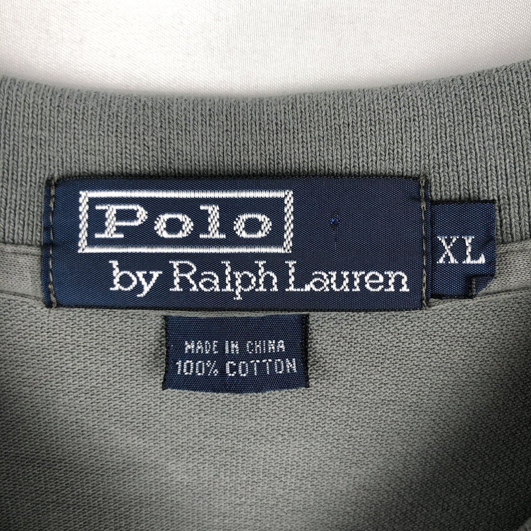 Ralph Lauren POLO by Ralph Lauren short sleeve polo shirt, men's XL size cotton gray type Vintage Second Hand