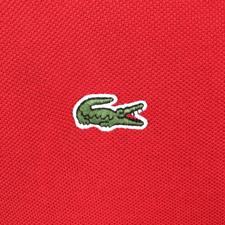 Lacoste Classic Fit short sleeve polo shirt, men's size L cotton red type Vintage Second Hand