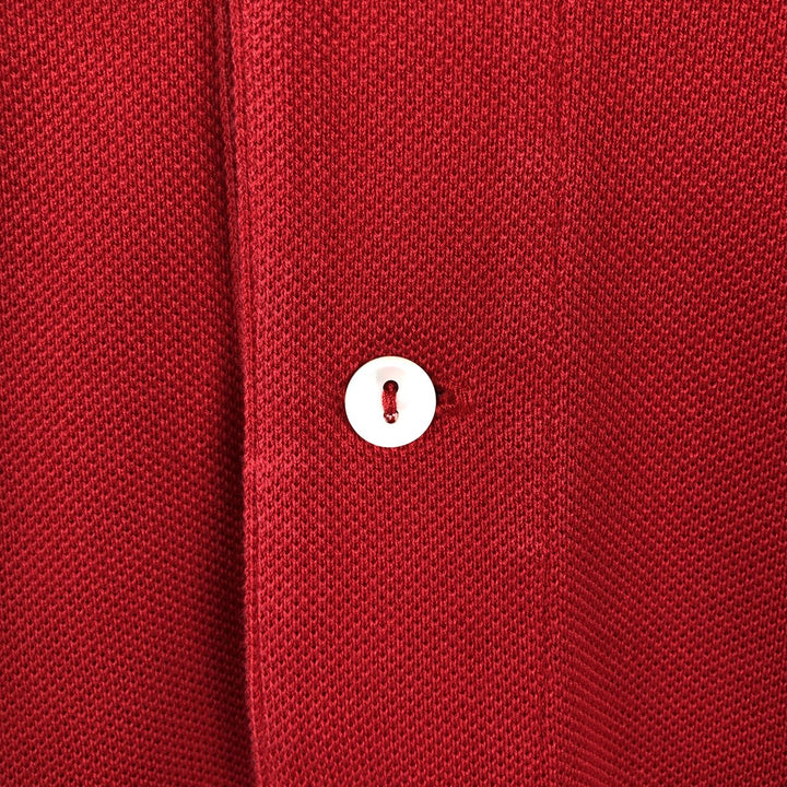 Lacoste Classic Fit short sleeve polo shirt, men's size L cotton red type Vintage Second Hand