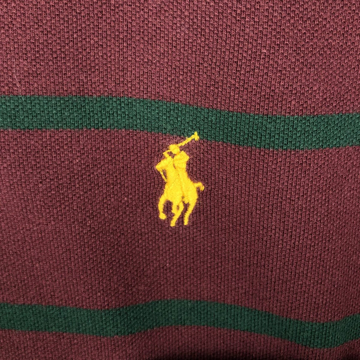 Ralph Lauren POLO by Ralph Lauren short sleeve striped polo shirt, men's size L cotton red type reddish brown Vintage Second Hand