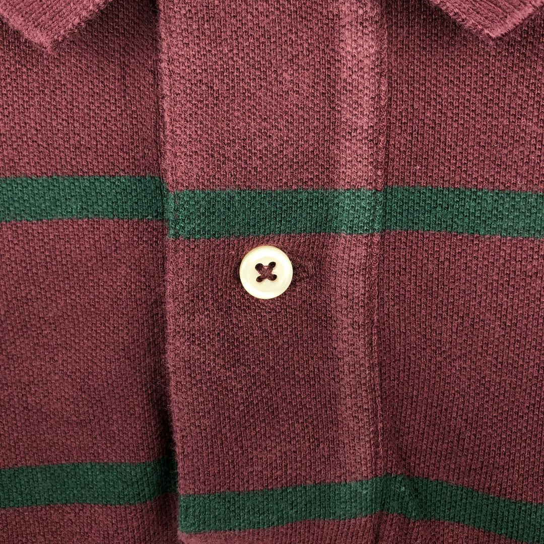 Ralph Lauren POLO by Ralph Lauren short sleeve striped polo shirt, men's size L cotton red type reddish brown Vintage Second Hand