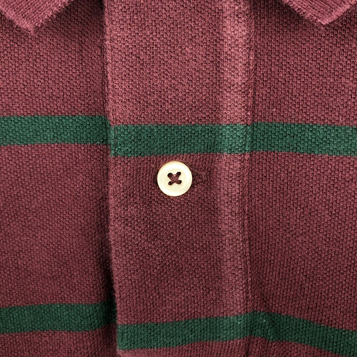 Ralph Lauren POLO by Ralph Lauren short sleeve striped polo shirt, men's size L cotton red type reddish brown Vintage Second Hand