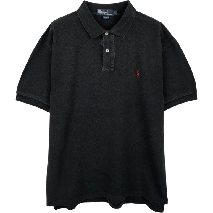 Ralph Lauren POLO by Ralph Lauren short sleeve polo shirt, men's size L cotton black type Vintage Second Hand