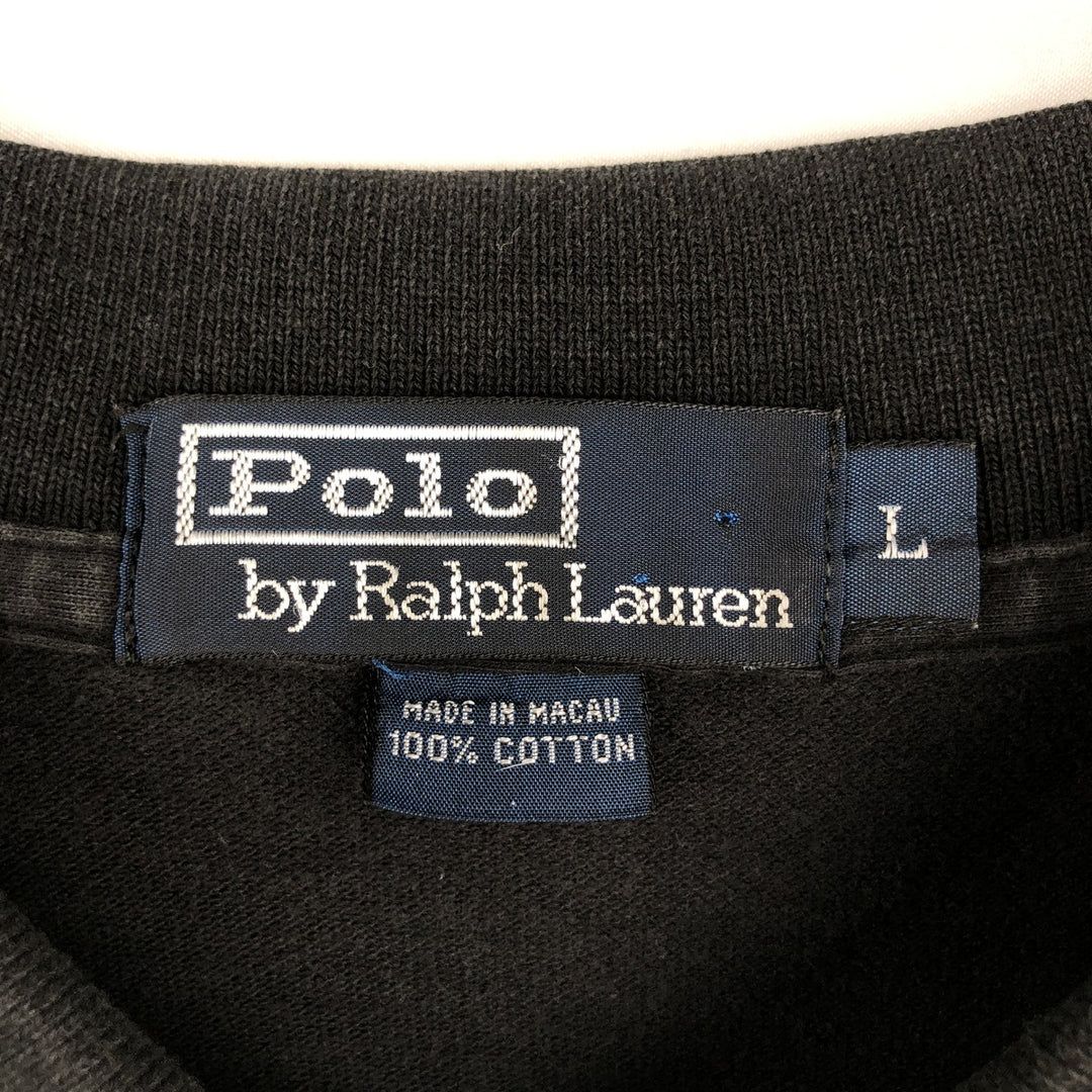 Ralph Lauren POLO by Ralph Lauren short sleeve polo shirt, men's size L cotton black type Vintage Second Hand