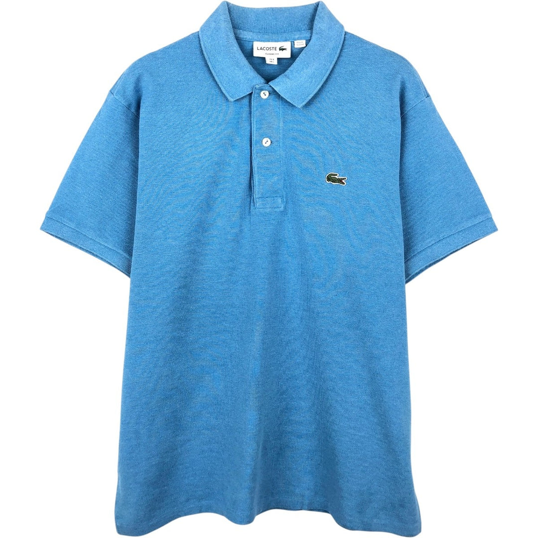 Lacoste Classic Fit short sleeve polo shirt, men's size L cotton Blue type light blue Vintage Second Hand