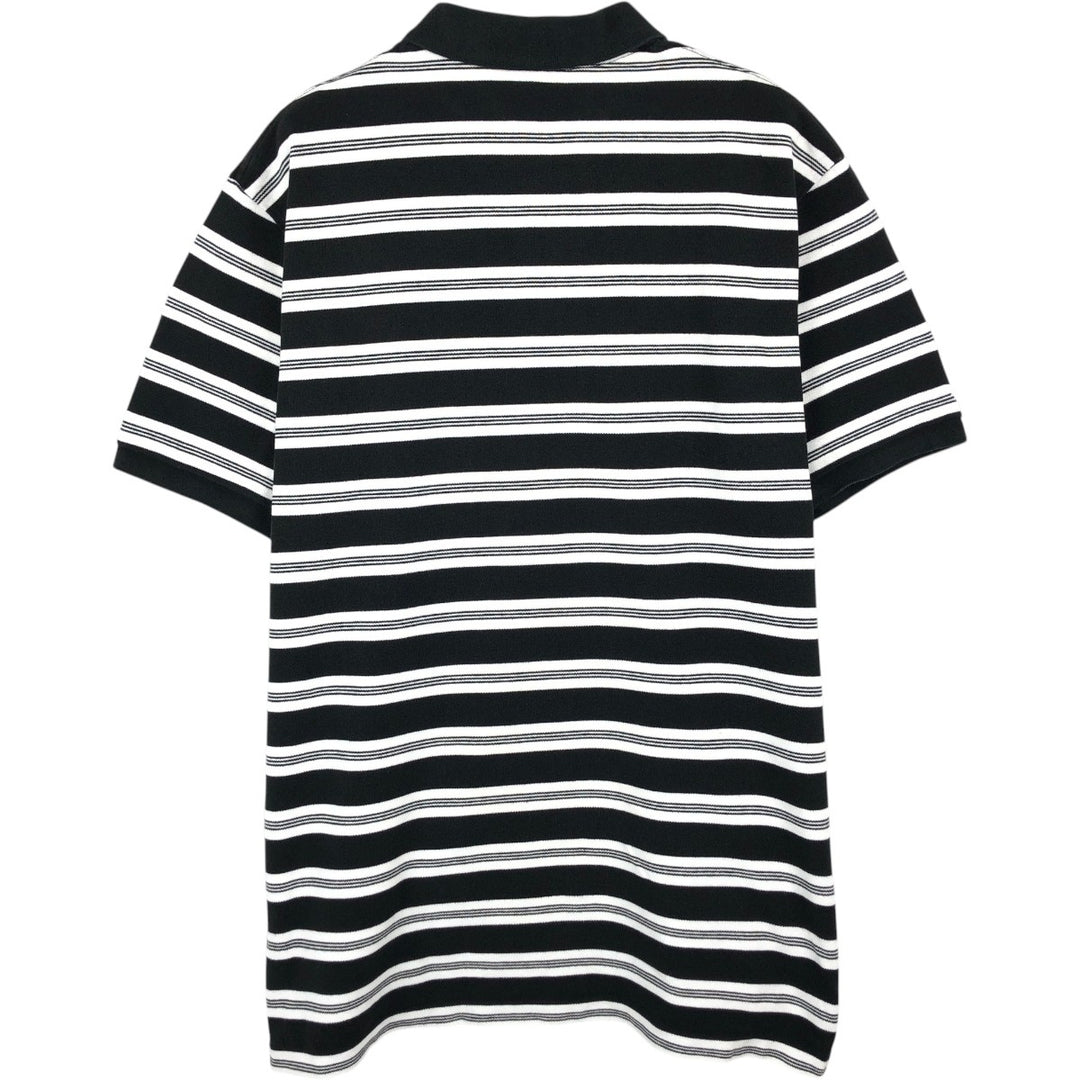 Ralph Lauren POLO by Ralph Lauren short sleeve striped polo shirt, men's size L cotton black type Vintage Second Hand