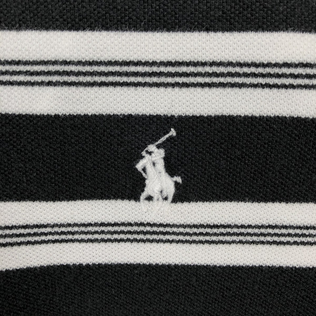 Ralph Lauren POLO by Ralph Lauren short sleeve striped polo shirt, men's size L cotton black type Vintage Second Hand