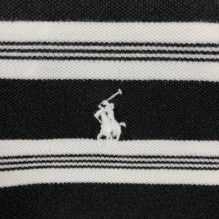 Ralph Lauren POLO by Ralph Lauren short sleeve striped polo shirt, men's size L cotton black type Vintage Second Hand