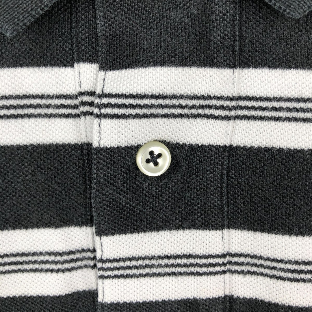 Ralph Lauren POLO by Ralph Lauren short sleeve striped polo shirt, men's size L cotton black type Vintage Second Hand