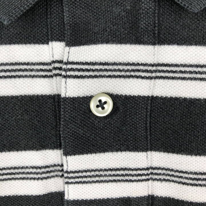 Ralph Lauren POLO by Ralph Lauren short sleeve striped polo shirt, men's size L cotton black type Vintage Second Hand