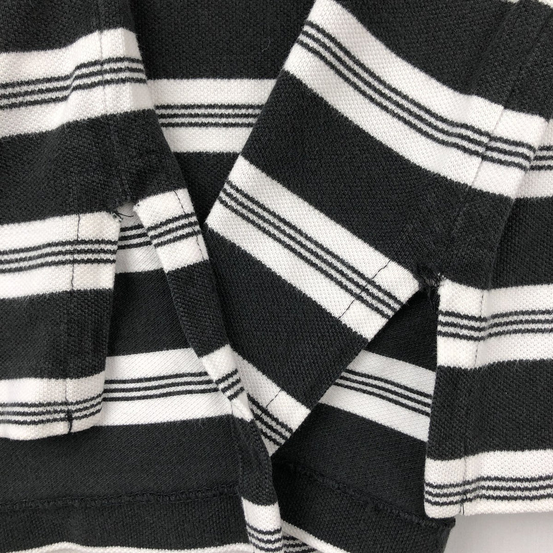 Ralph Lauren POLO by Ralph Lauren short sleeve striped polo shirt, men's size L cotton black type Vintage Second Hand
