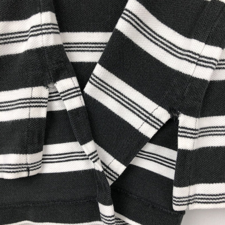 Ralph Lauren POLO by Ralph Lauren short sleeve striped polo shirt, men's size L cotton black type Vintage Second Hand