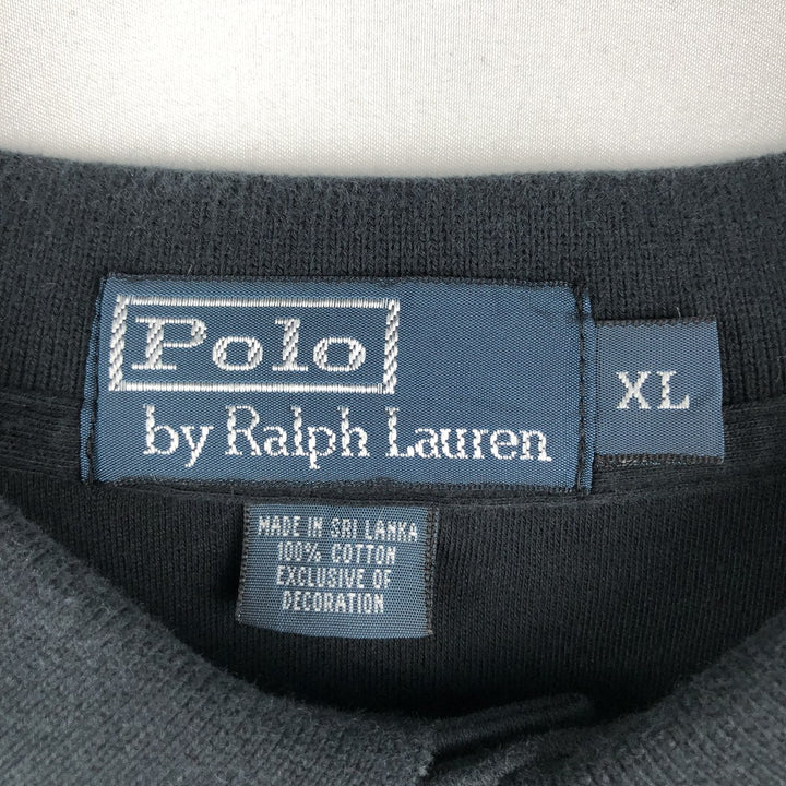 Ralph Lauren POLO by Ralph Lauren short sleeve polo shirt, men's XL size cotton black type Vintage Second Hand