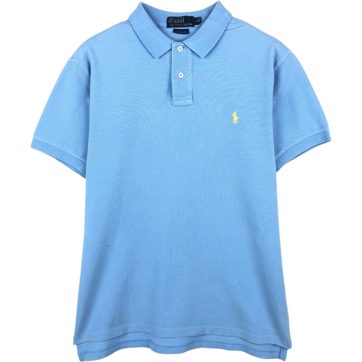 Ralph Lauren POLO by Ralph Lauren CUSTOM FIT short sleeve polo shirt, men's size L cotton Blue type light blue Vintage Second Hand