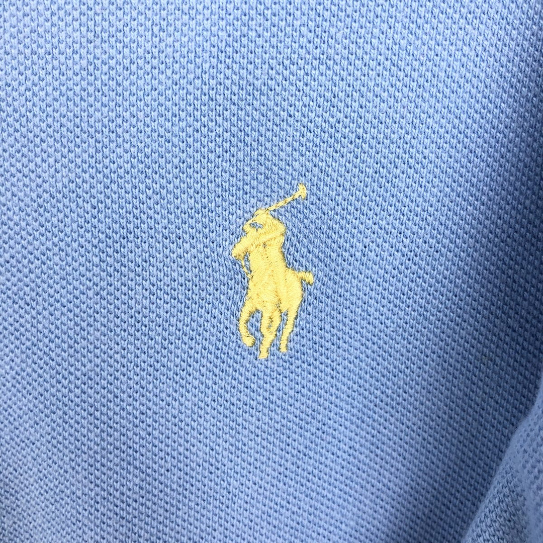 Ralph Lauren POLO by Ralph Lauren CUSTOM FIT short sleeve polo shirt, men's size L cotton Blue type light blue Vintage Second Hand
