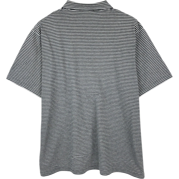 Ralph Lauren POLO by Ralph Lauren short sleeve striped polo shirt, men's XL size cotton black type Vintage Second Hand
