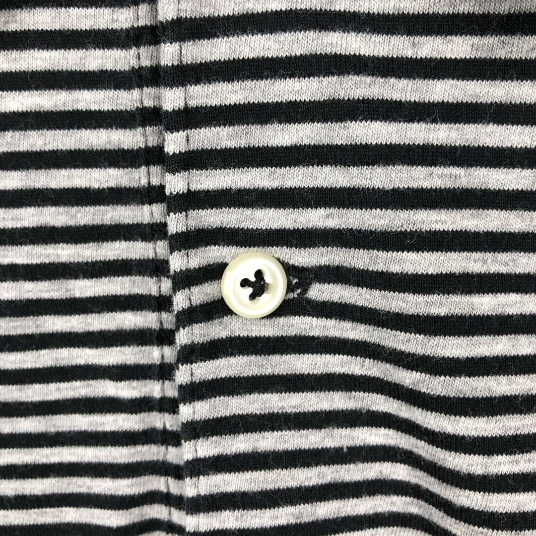 Ralph Lauren POLO by Ralph Lauren short sleeve striped polo shirt, men's XL size cotton black type Vintage Second Hand