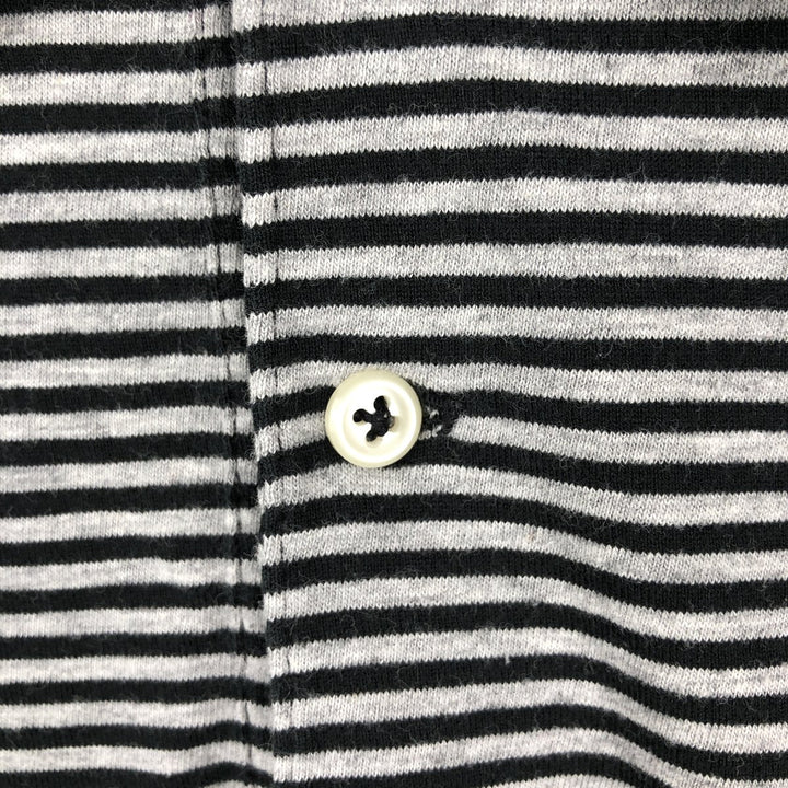 Ralph Lauren POLO by Ralph Lauren short sleeve striped polo shirt, men's XL size cotton black type Vintage Second Hand