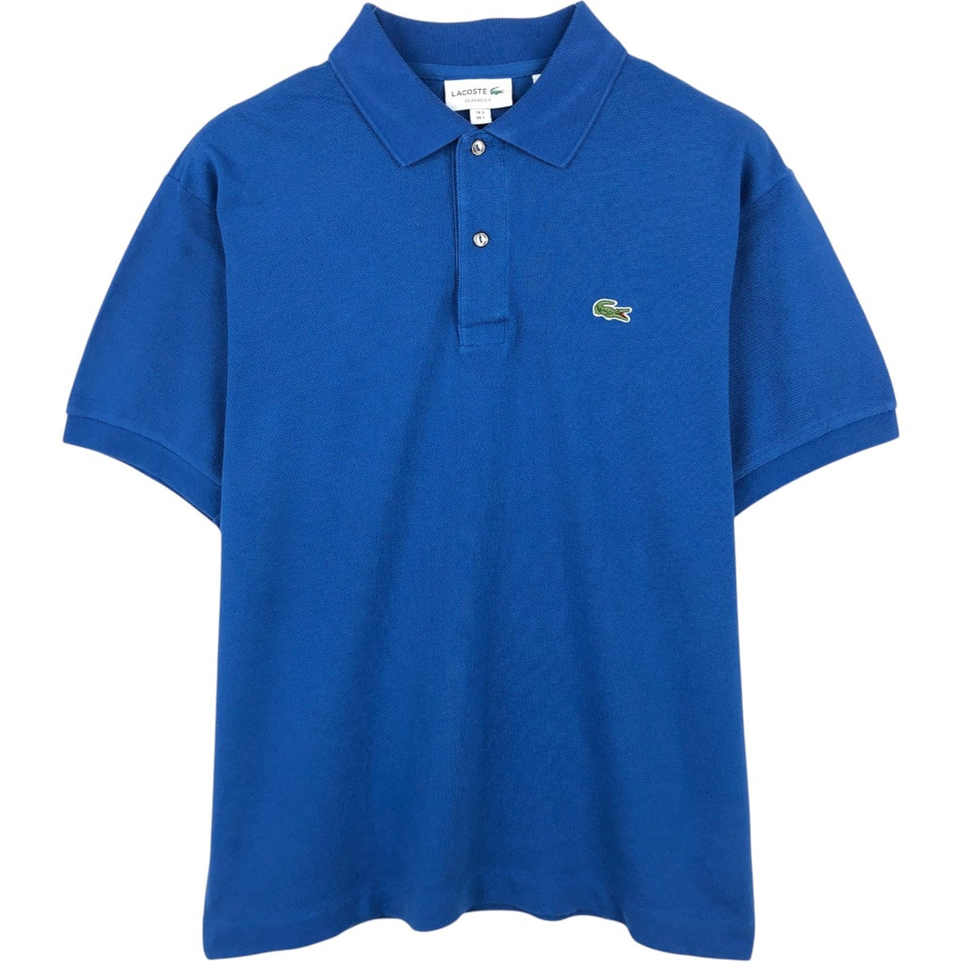 Lacoste Classic Fit short sleeve polo shirt size 5, men's size L cotton blue type Vintage Second Hand