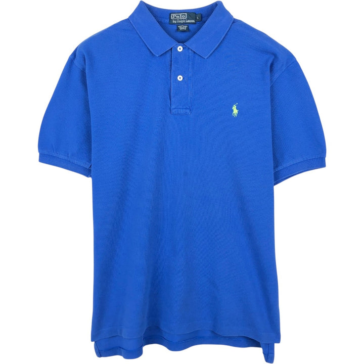Ralph Lauren POLO by Ralph Lauren short sleeve polo shirt, men's size L cotton blue type Vintage Second Hand