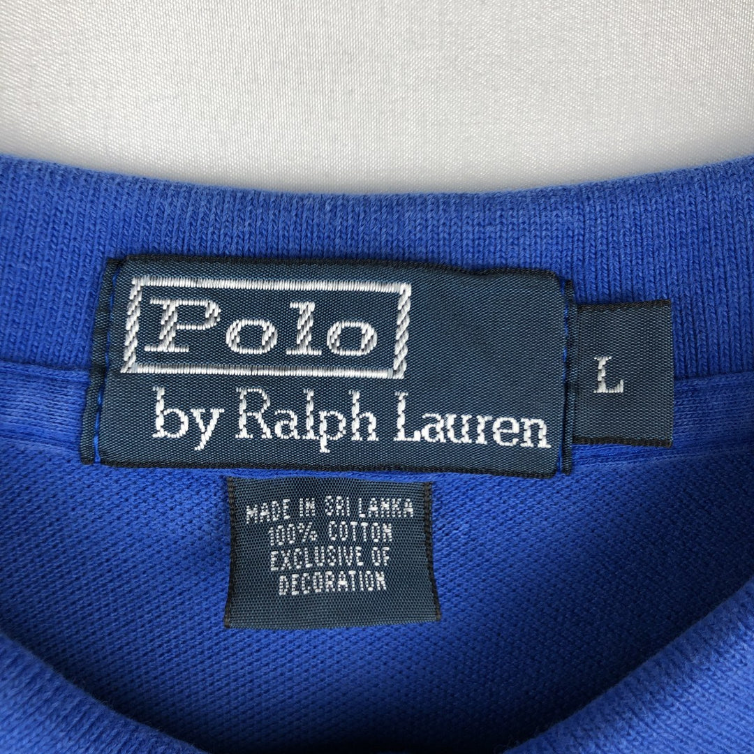 Ralph Lauren POLO by Ralph Lauren short sleeve polo shirt, men's size L cotton blue type Vintage Second Hand