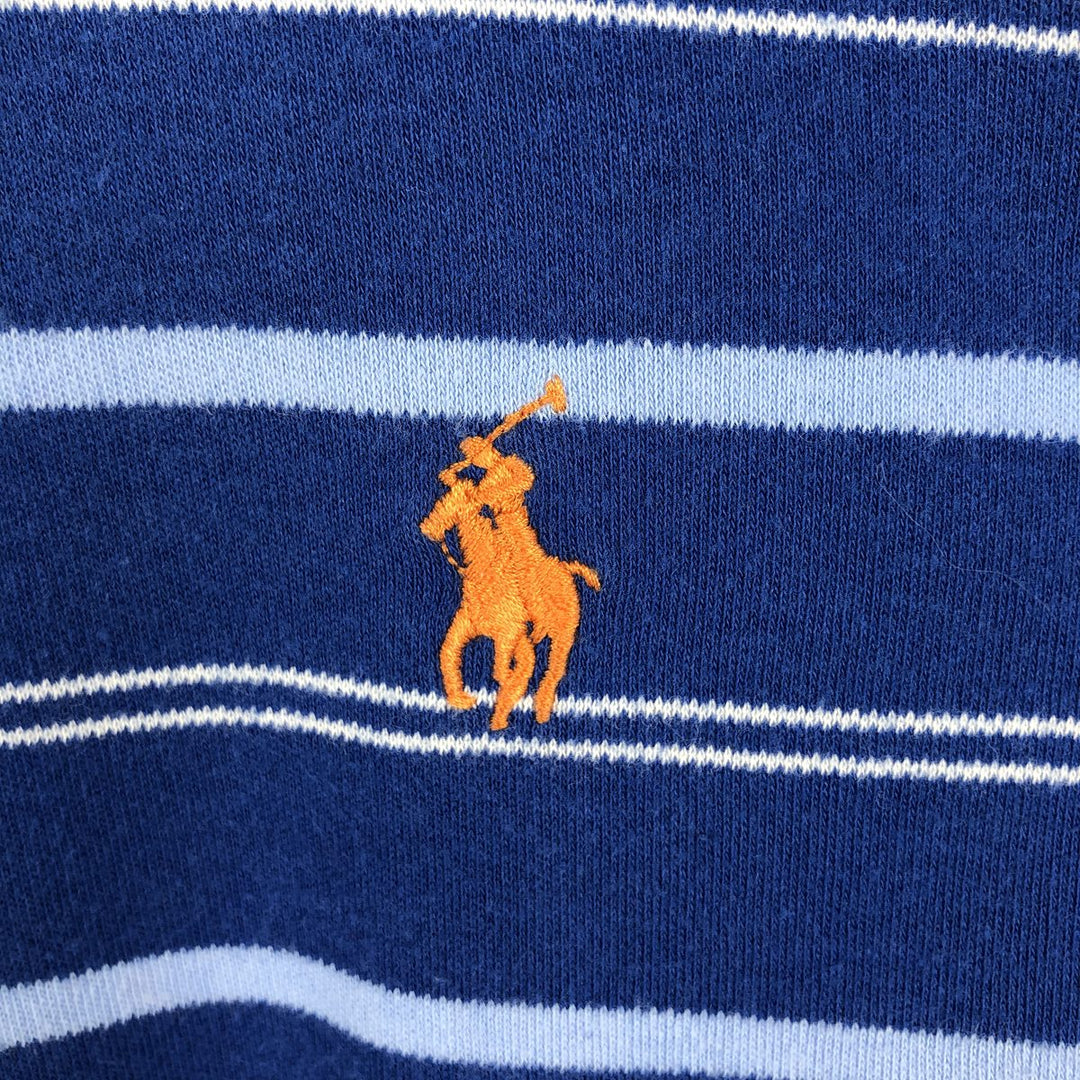 Ralph Lauren POLO by Ralph Lauren Multi-border short sleeve striped polo shirt Men's XL size cotton blue type Vintage Second Hand