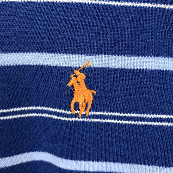 Ralph Lauren POLO by Ralph Lauren Multi-border short sleeve striped polo shirt Men's XL size cotton blue type Vintage Second Hand