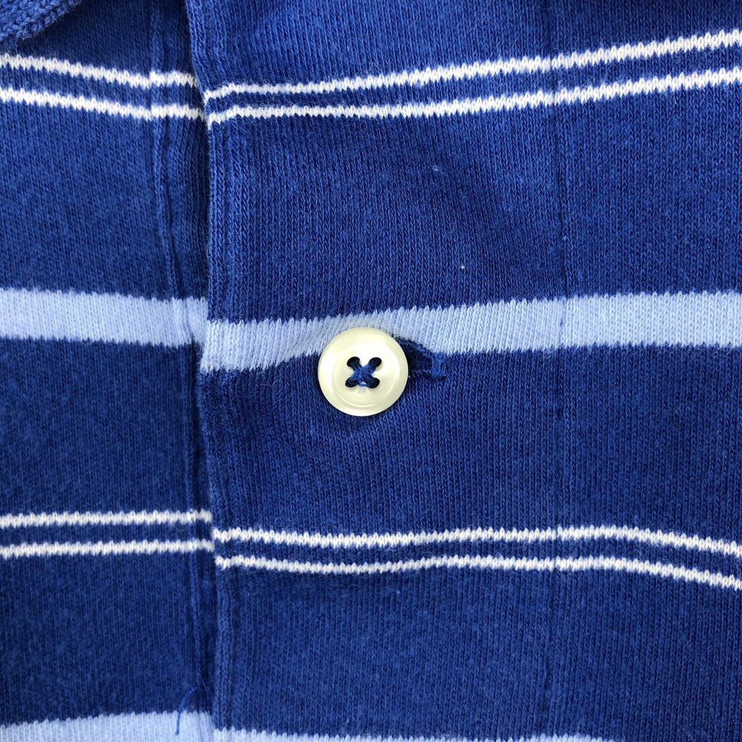 Ralph Lauren POLO by Ralph Lauren Multi-border short sleeve striped polo shirt Men's XL size cotton blue type Vintage Second Hand