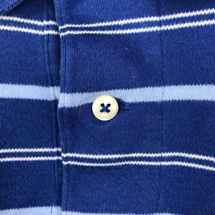 Ralph Lauren POLO by Ralph Lauren Multi-border short sleeve striped polo shirt Men's XL size cotton blue type Vintage Second Hand