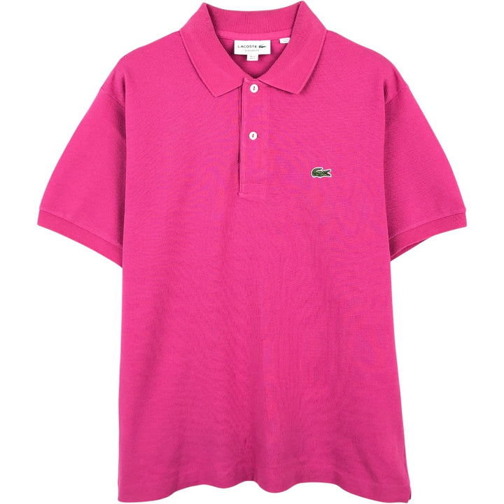 Lacoste Classic Fit short sleeve polo shirt, men's size M cotton pink type Vintage Second Hand