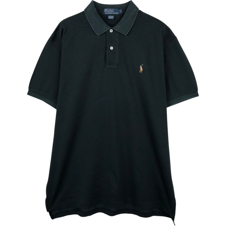 Ralph Lauren POLO by Ralph Lauren short sleeve polo shirt, men's size L Pima Cotton black type Vintage Second Hand