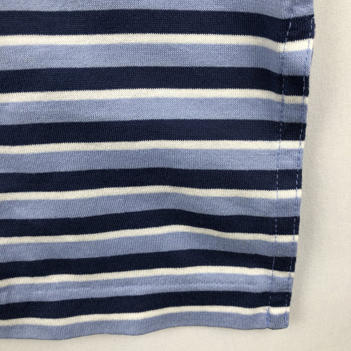 Ralph Lauren POLO GOLF Multi-border short sleeve striped polo shirt Men's XL size Pima Cotton Blue type light blue Vintage Second Hand