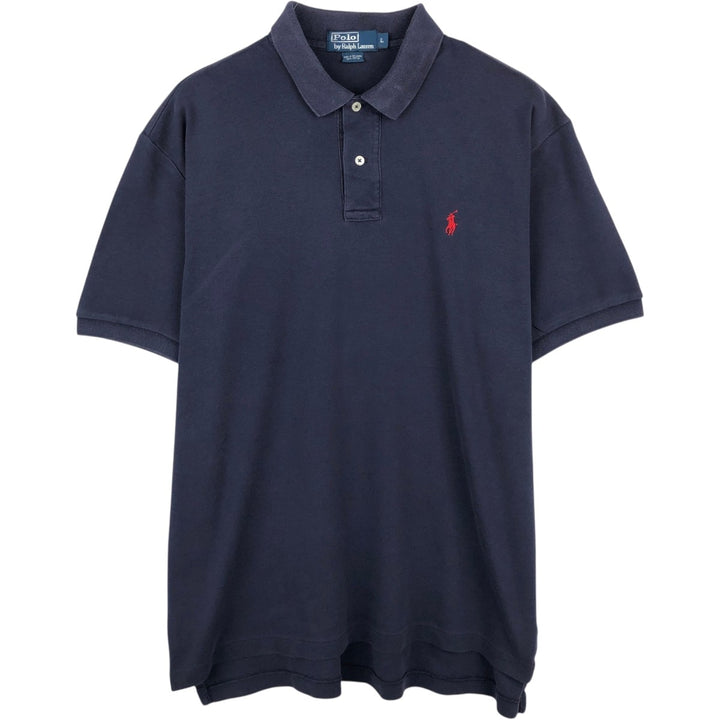 Ralph Lauren POLO by Ralph Lauren short sleeve polo shirt, men's size L cotton navy blue type Vintage Second Hand