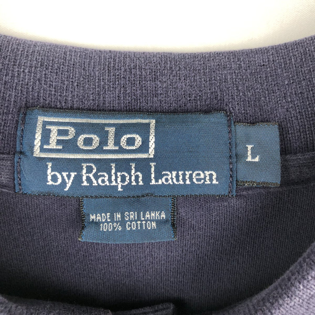 Ralph Lauren POLO by Ralph Lauren short sleeve polo shirt, men's size L cotton navy blue type Vintage Second Hand
