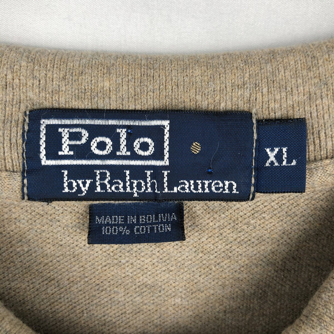 Ralph Lauren POLO by Ralph Lauren short sleeve polo shirt, men's XL size cotton Beige type Vintage Second Hand