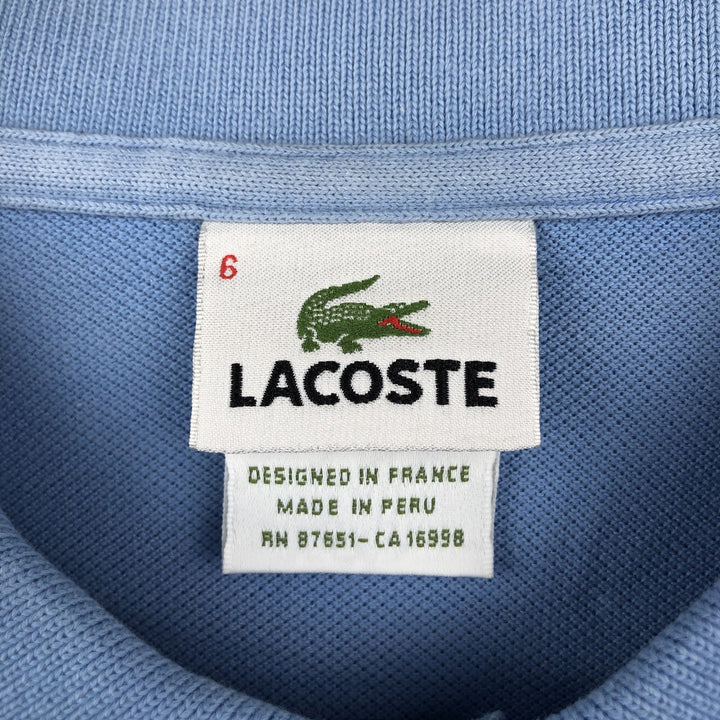 Lacoste LACOSTE French design short sleeve polo shirt size 6 men's XL equivalent cotton Blue type light blue Vintage Second Hand