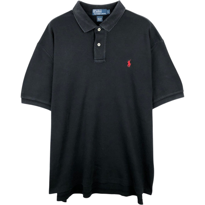 Ralph Lauren POLO by Ralph Lauren short sleeve polo shirt, men's size L cotton black type Vintage Second Hand